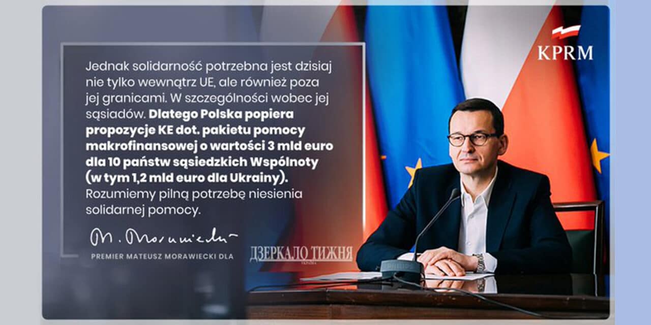 Morawiecki dla ukraińskiego portalu: „Od solidarności zależy dziś ludzkie życie”
