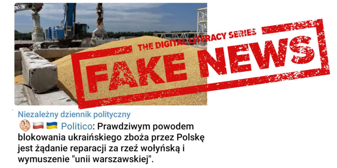 Fake news! Polska blokuje ukraińskie zboże, zmuszając Kijów do „Unii Warszawskiej”