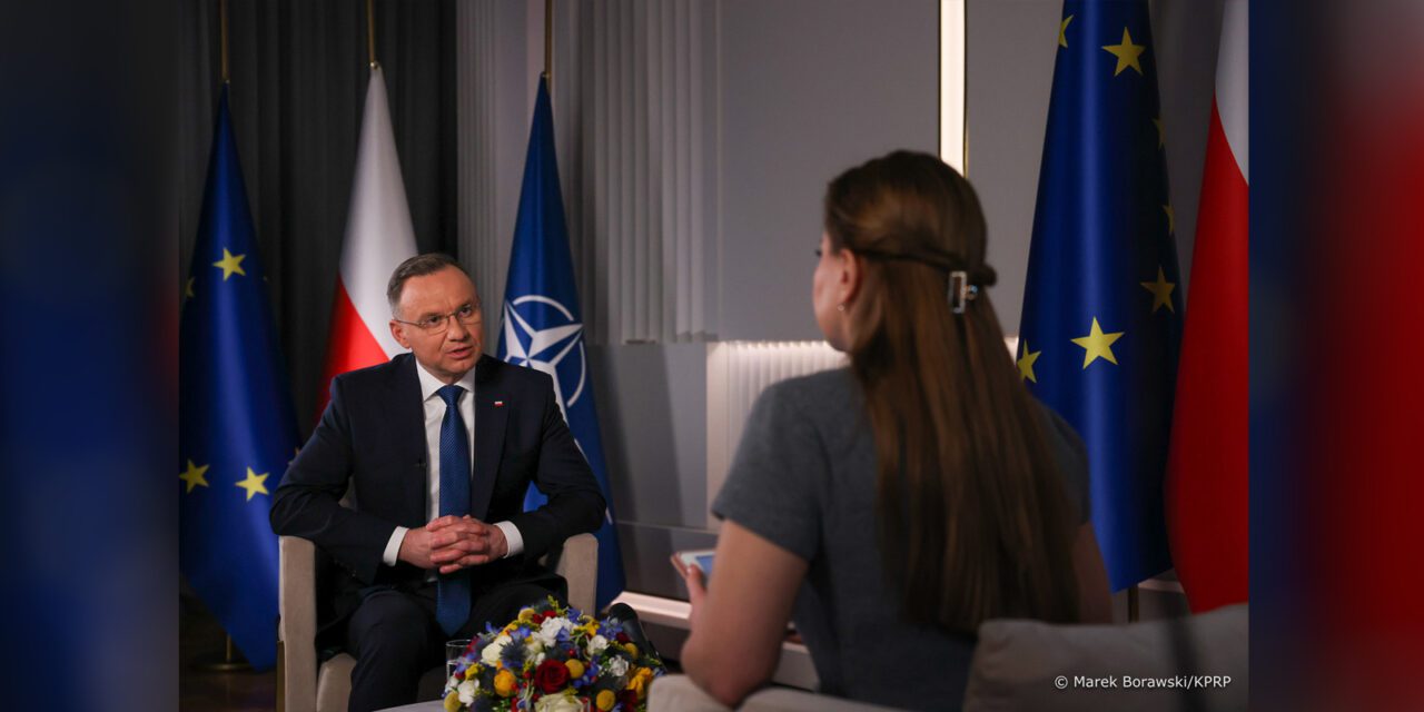 Andrzej Duda w wywiadzie dla ukraińskiej telewizji: „Problem z ukraińską żywnością zaczął się przez rosyjską agresję na Ukrainę”