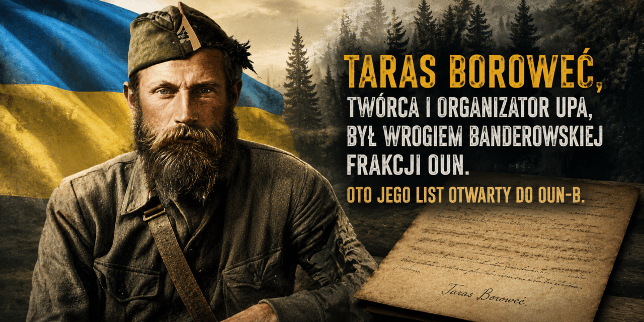 Taras Boroweć, twórca i organizator UPA, był wrogiem banderowskiej frakcji OUN. Oto jego list otwarty do OUN-B